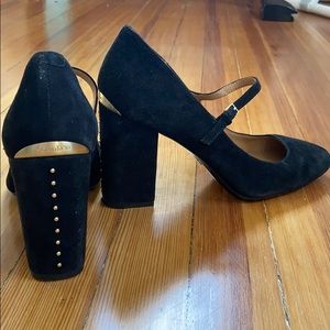Calvin Klein Cassian black suede Mary Jane heels